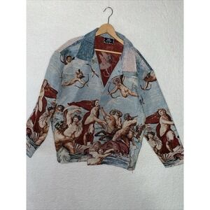 Rebel Vengeance Jacket Men's SZ L Angel Art Tapestry Venus Renaissance Graphic